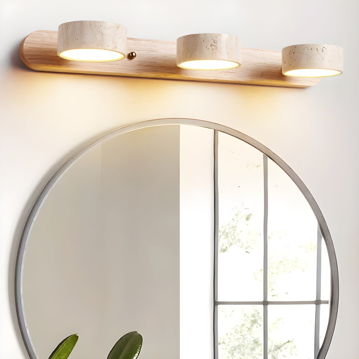 Voloreth Minimalistische Wandleuchte aus Travertin