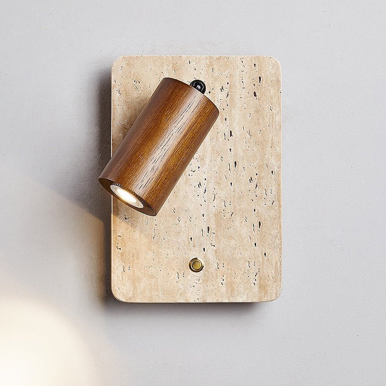 Vantorel Travertin-Wandleuchte mit Spot