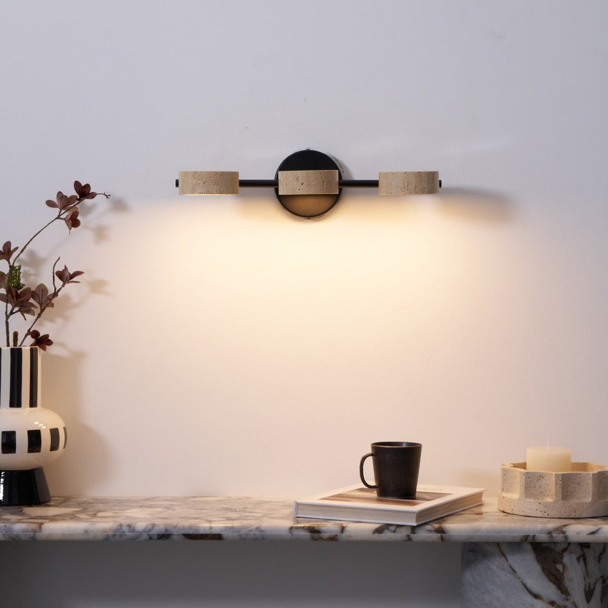 Ceshair Multi Head Travertine Waschtischleuchte