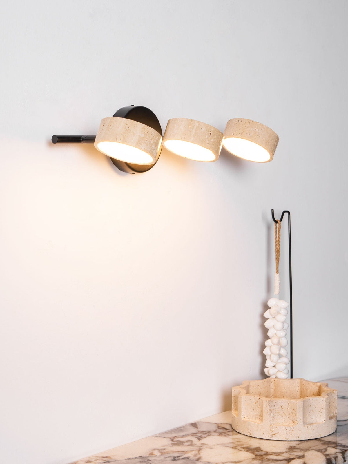 Ceshair Multi Head Travertine Waschtischleuchte