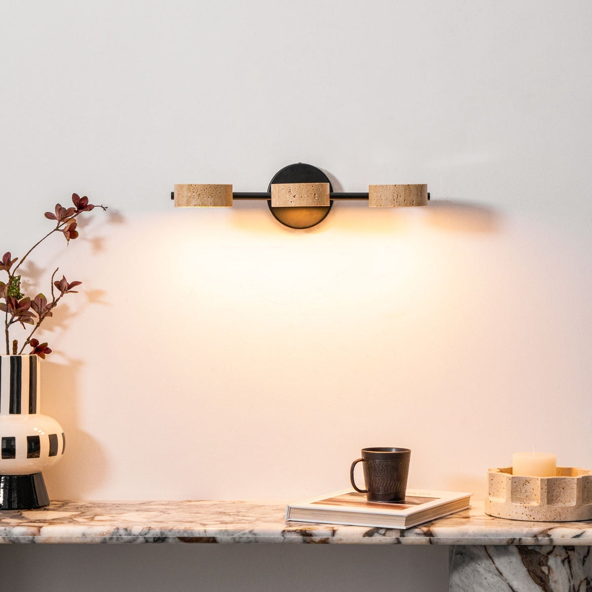Ceshair Multi Head Travertine Waschtischleuchte