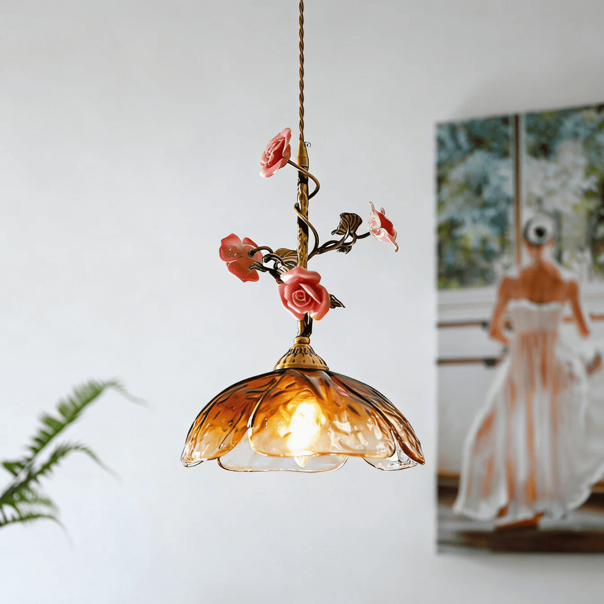Trellis Pendelleuchte Rose