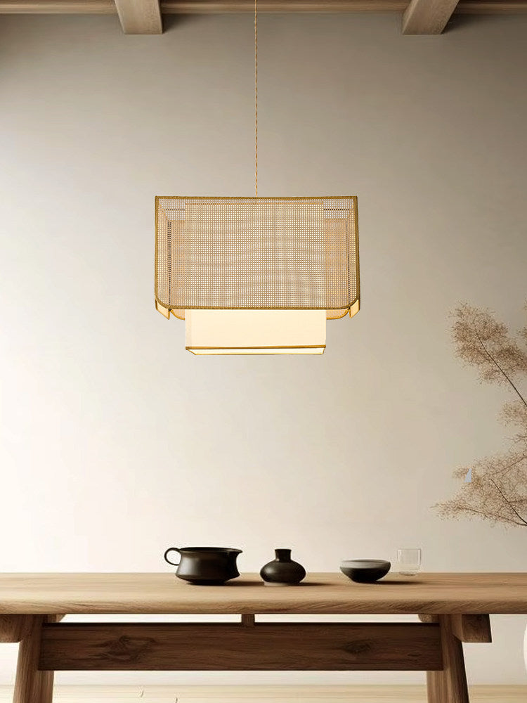 Yarrowford Pendelleuchte aus geflochtenem Rattan