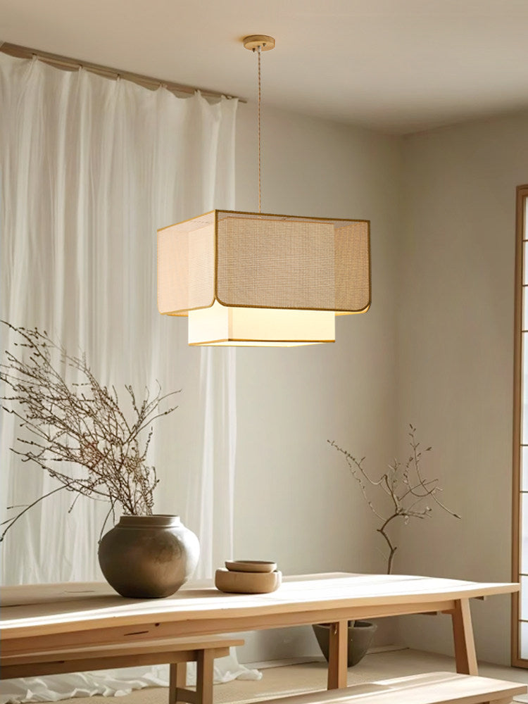 Yarrowford Pendelleuchte aus geflochtenem Rattan