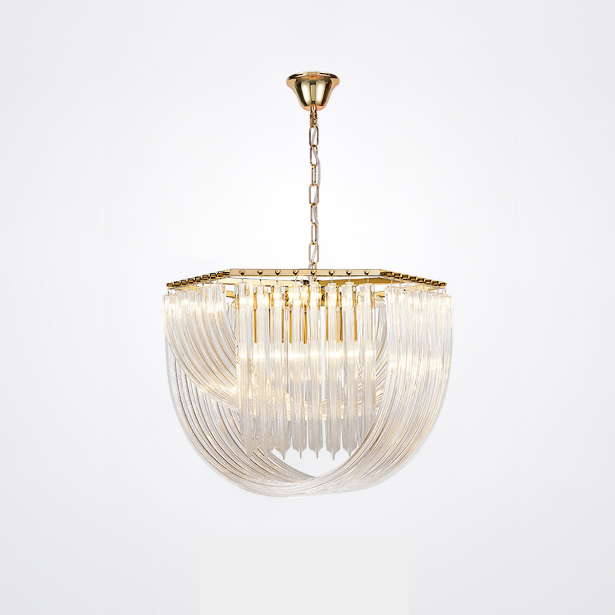 Sylnen Kronleuchter mit transparenten geschwungenen Schichten