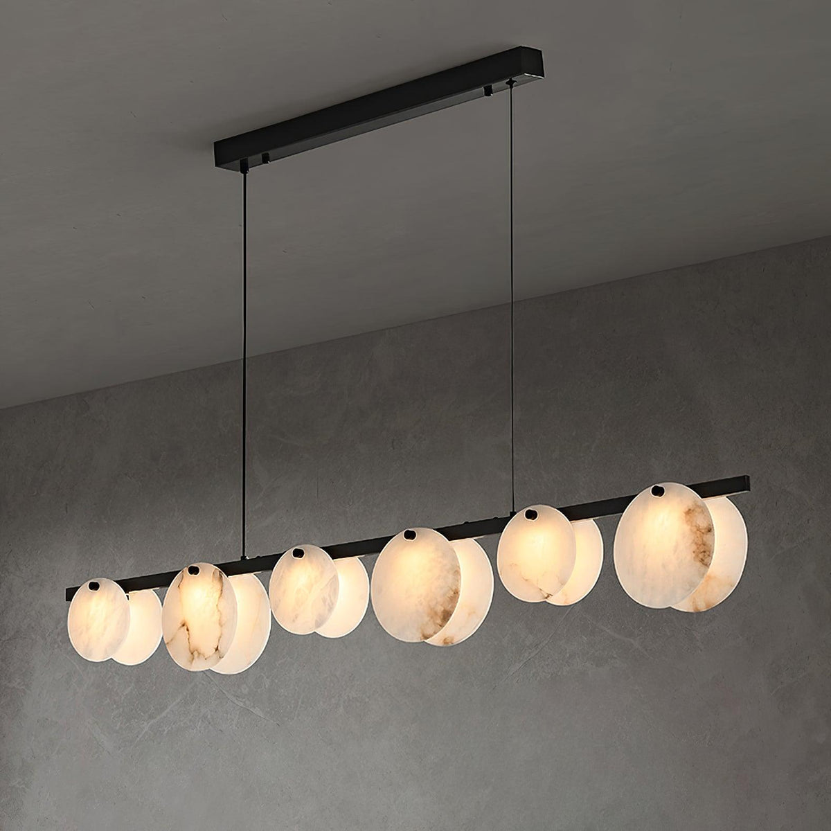 Olirel lineare Pendelleuchte aus Alabaster