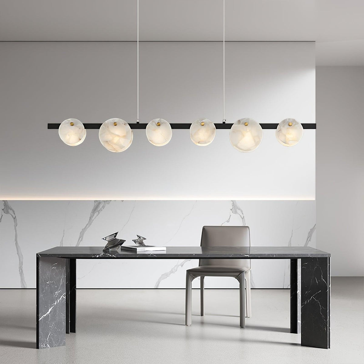 Olirel lineare Pendelleuchte aus Alabaster
