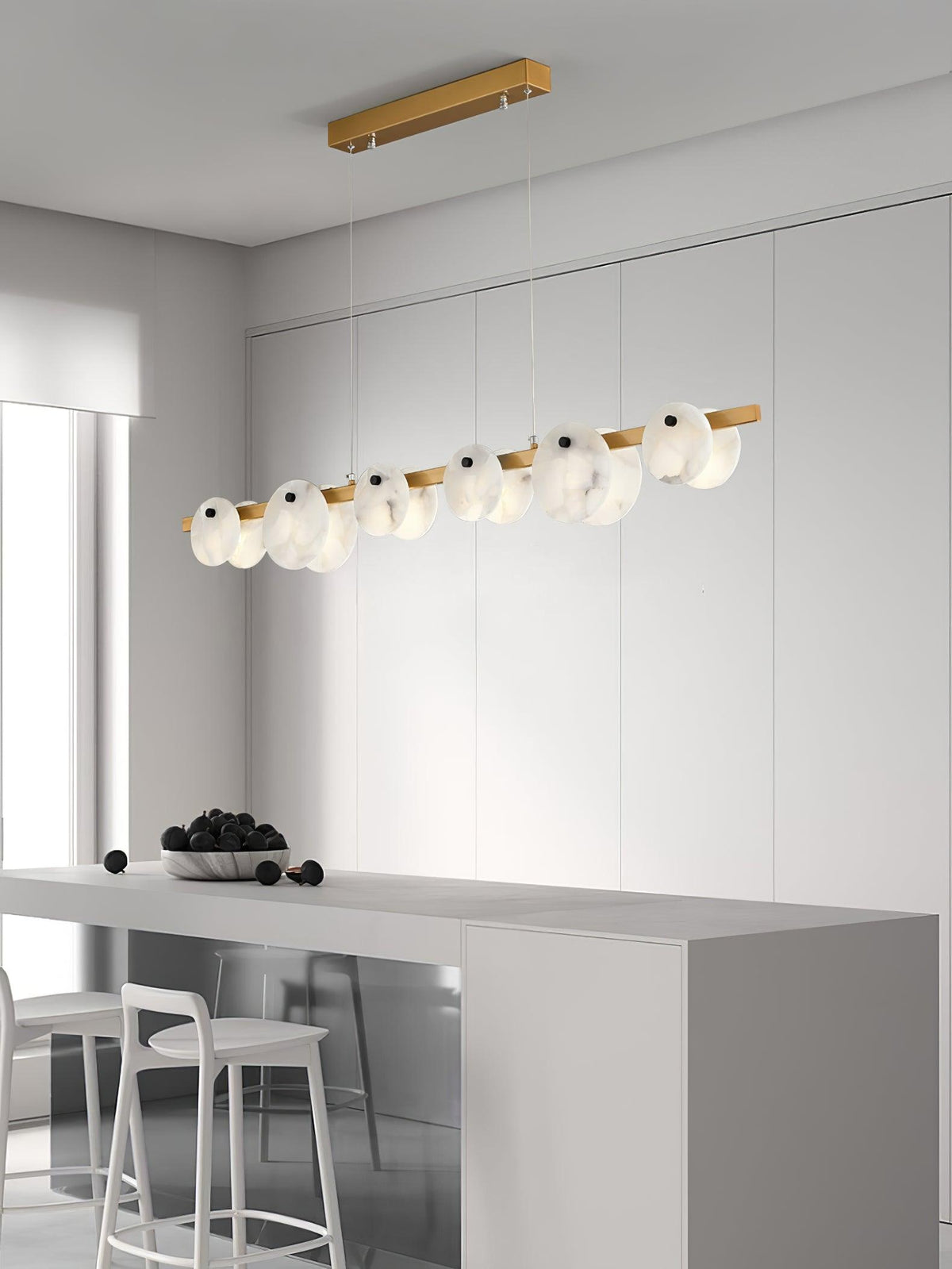 Olirel lineare Pendelleuchte aus Alabaster