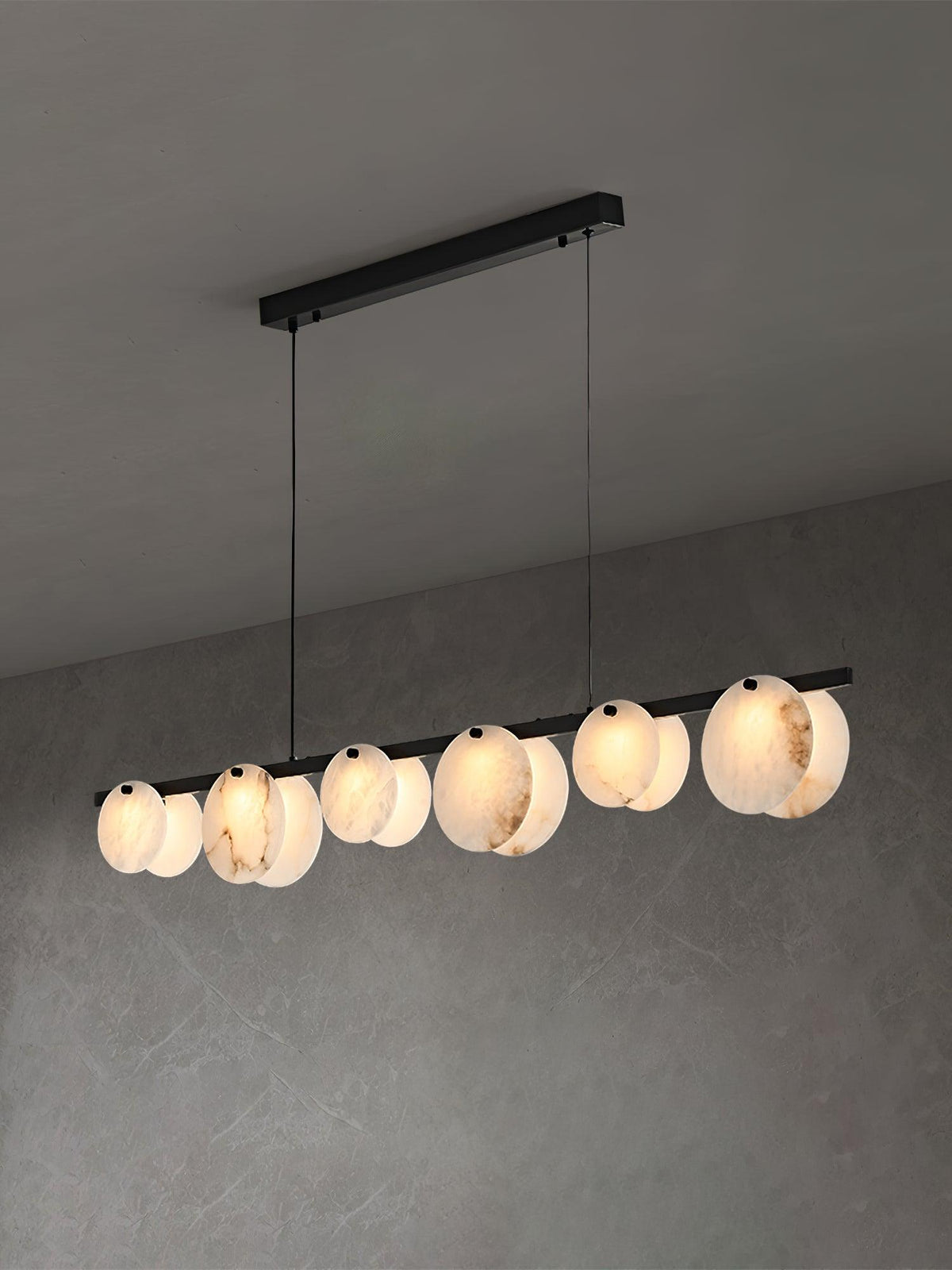 Olirel lineare Pendelleuchte aus Alabaster