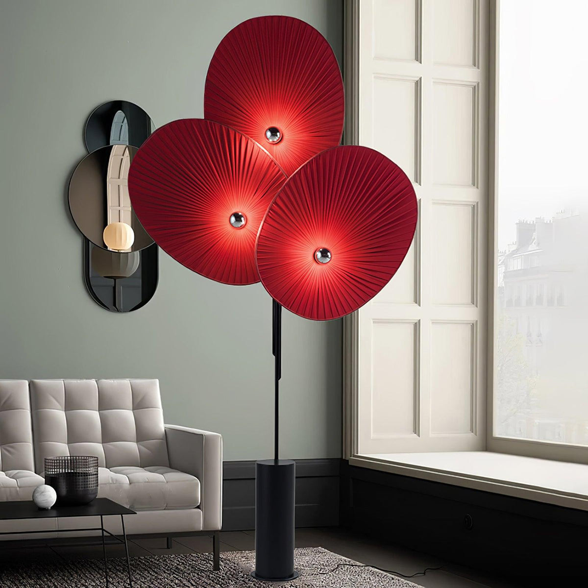 Scarlet Petal-Stoff-Stehleuchte