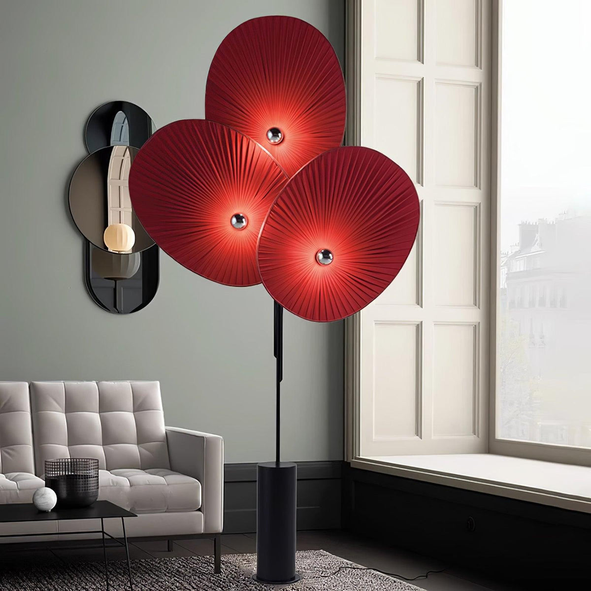 Scarlet Petal-Stoff-Stehleuchte