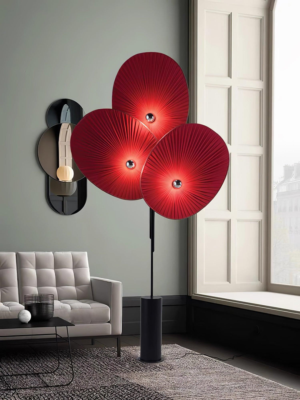 Scarlet Petal-Stoff-Stehleuchte