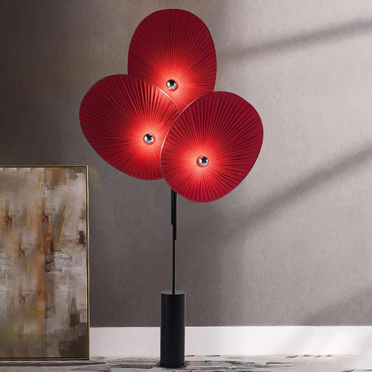 Scarlet Petal-Stoff-Stehleuchte