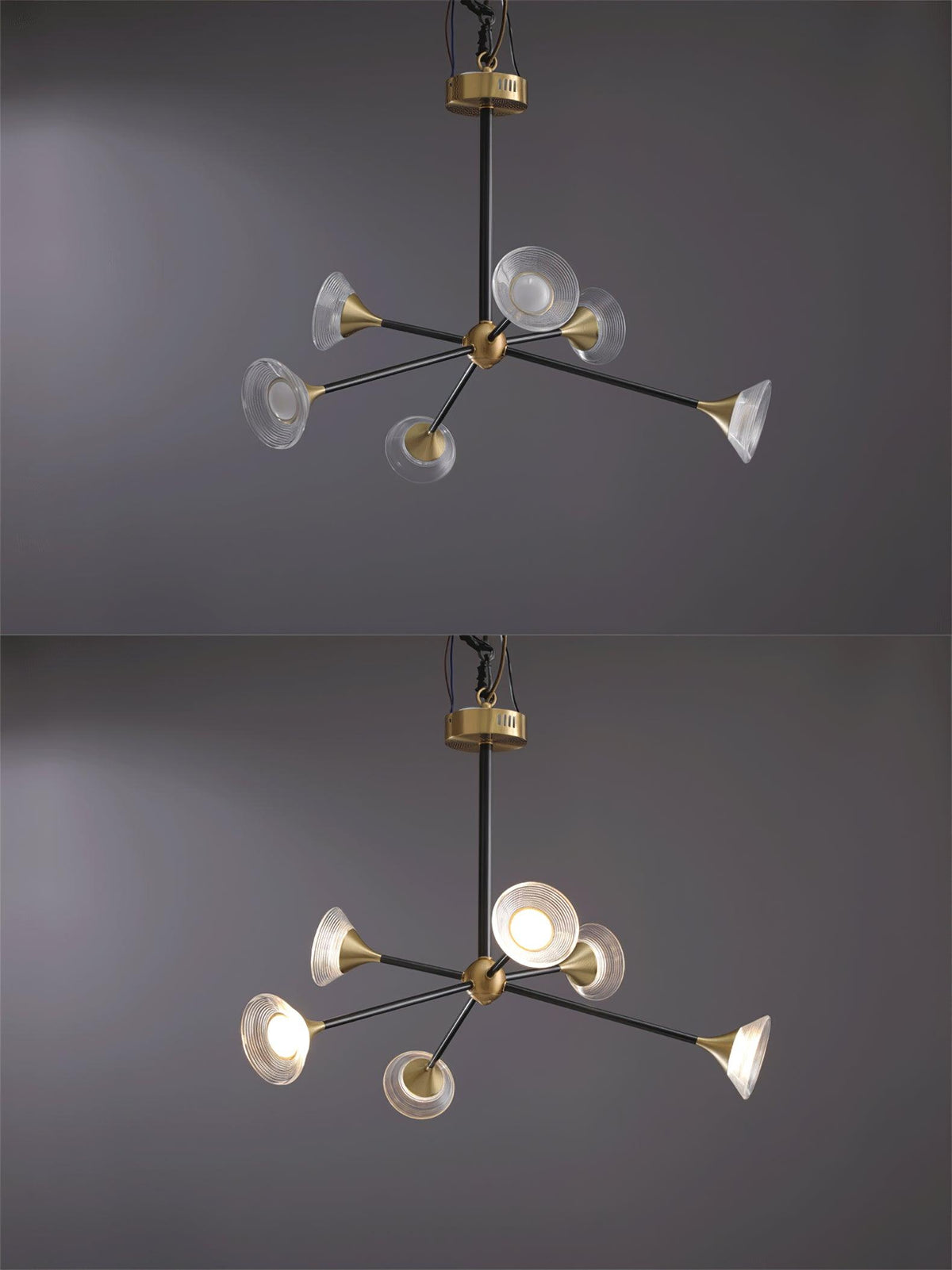 Myzoraris Kronleuchter im Mid-Century-Moderner Stil aus Glas