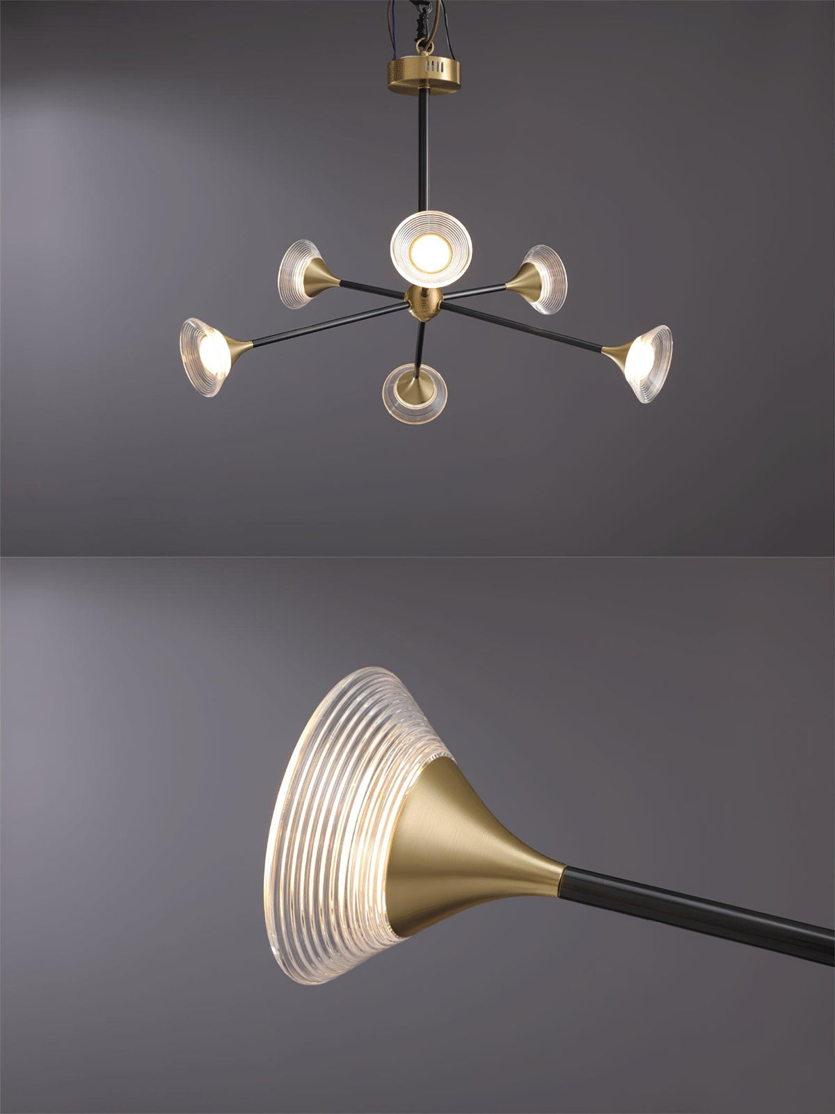 Myzoraris Kronleuchter im Mid-Century-Moderner Stil aus Glas