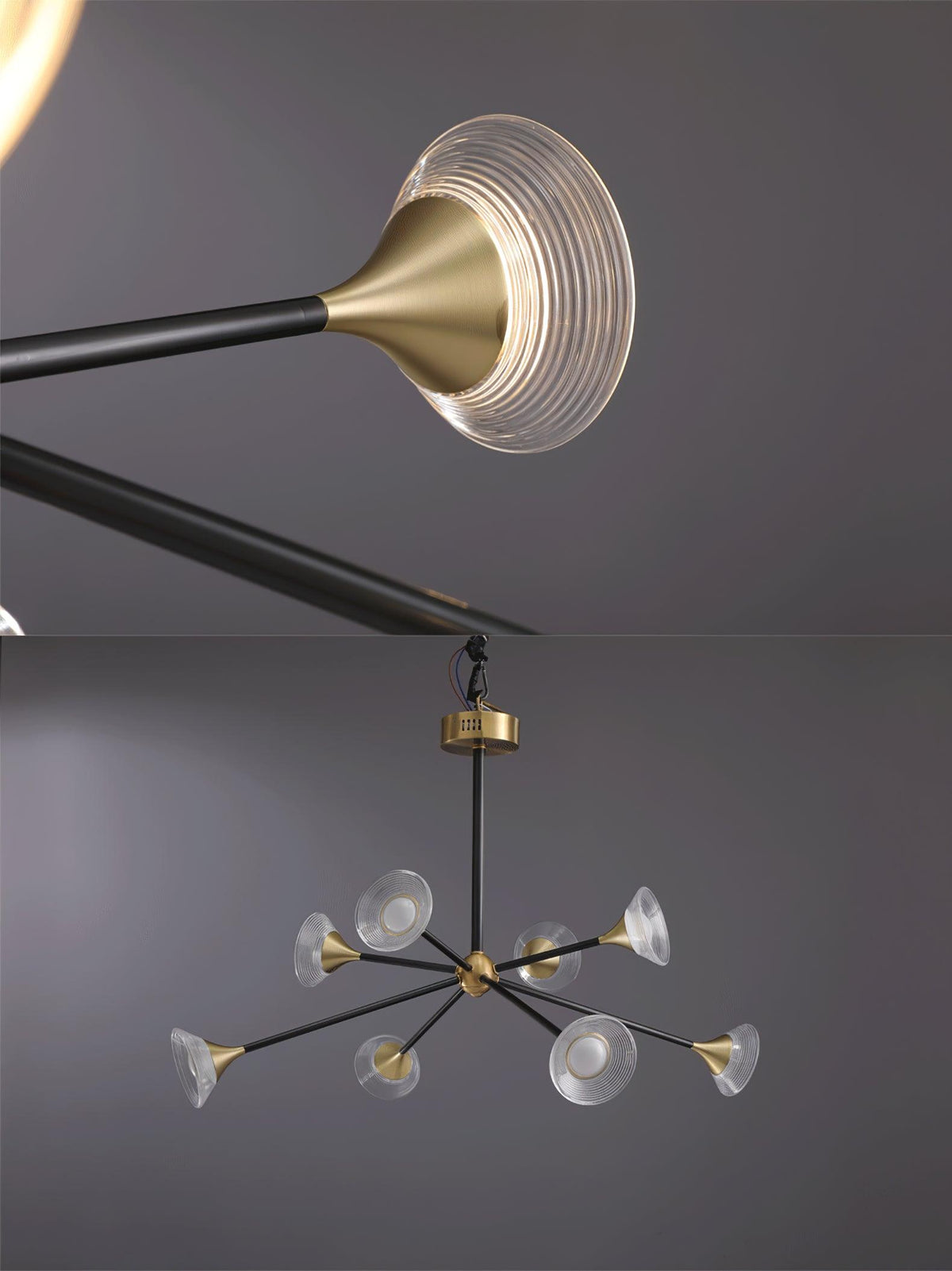 Myzoraris Kronleuchter im Mid-Century-Moderner Stil aus Glas