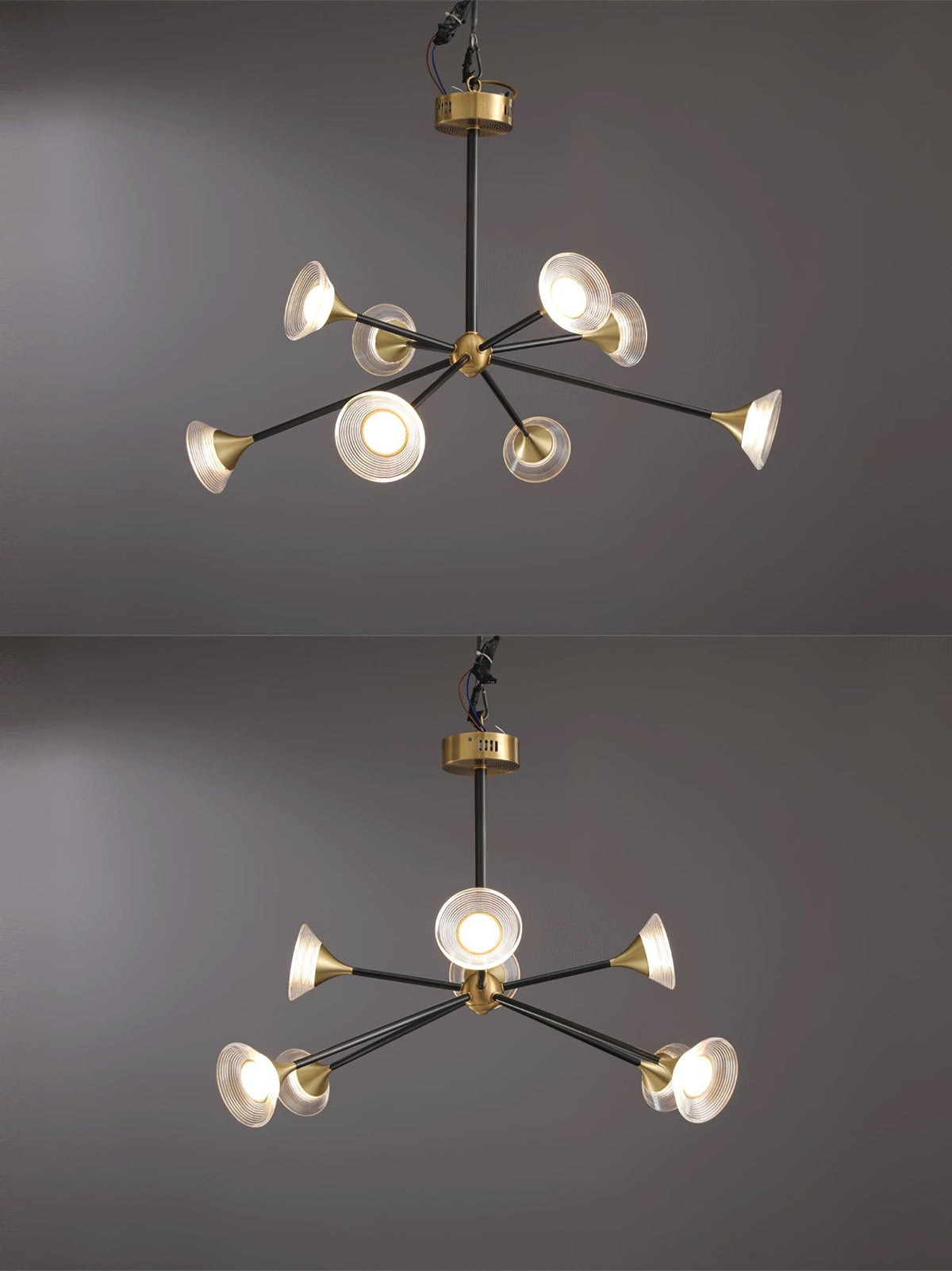 Myzoraris Kronleuchter im Mid-Century-Moderner Stil aus Glas