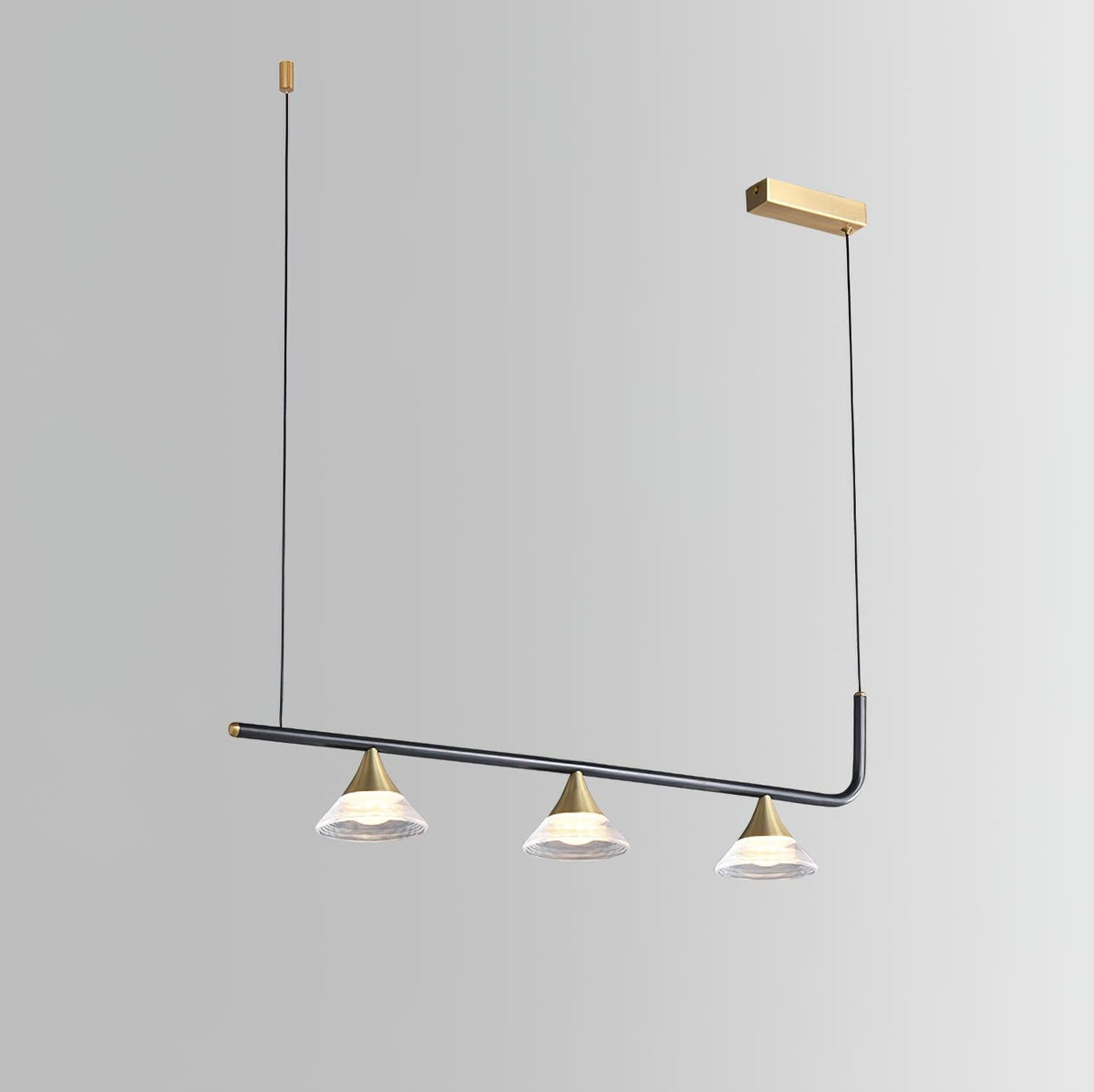 Auranielle zeitgenössische Pendelleuchte aus Messing im Mid-Century-Stil