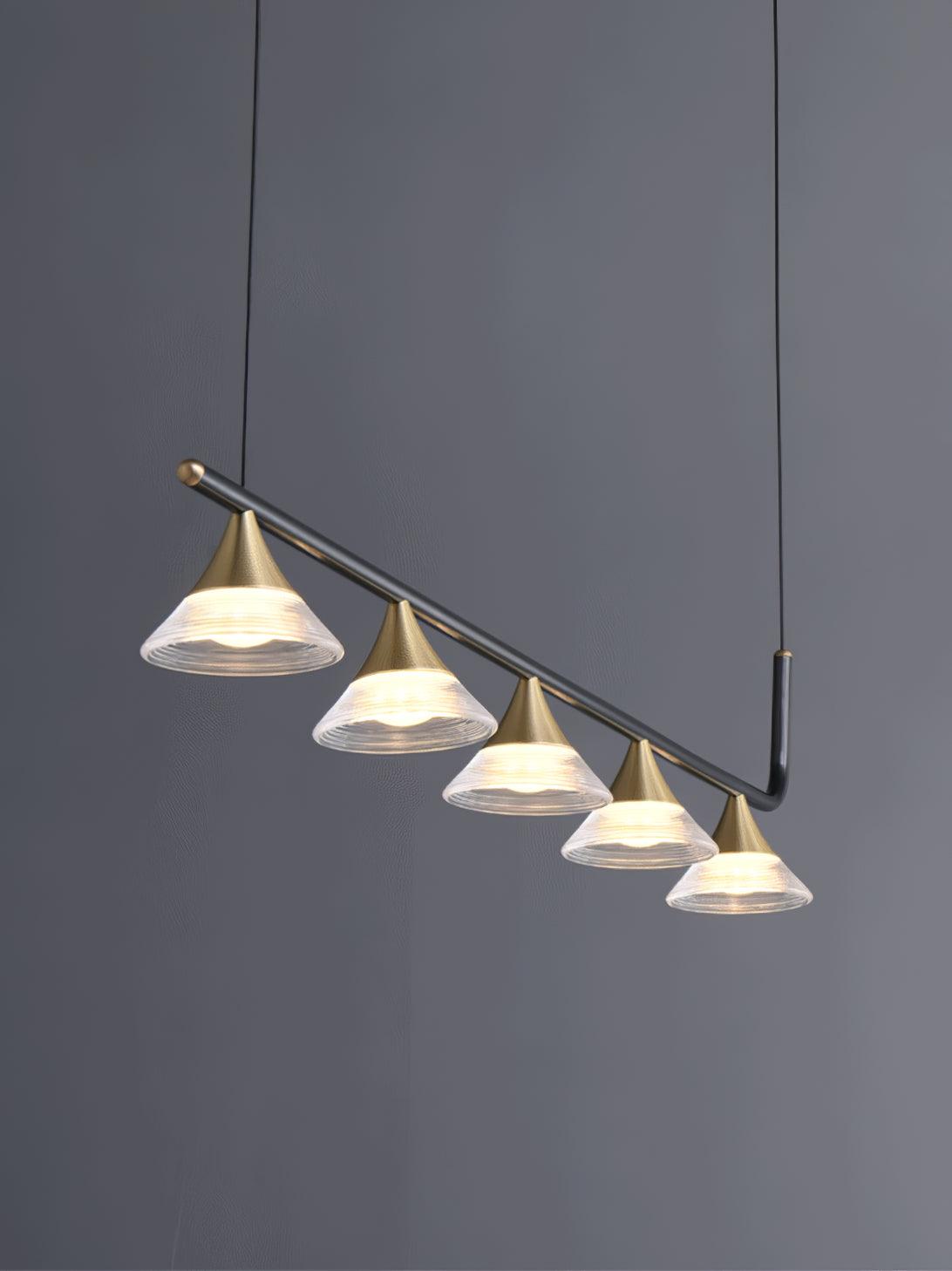 Auranielle zeitgenössische Pendelleuchte aus Messing im Mid-Century-Stil