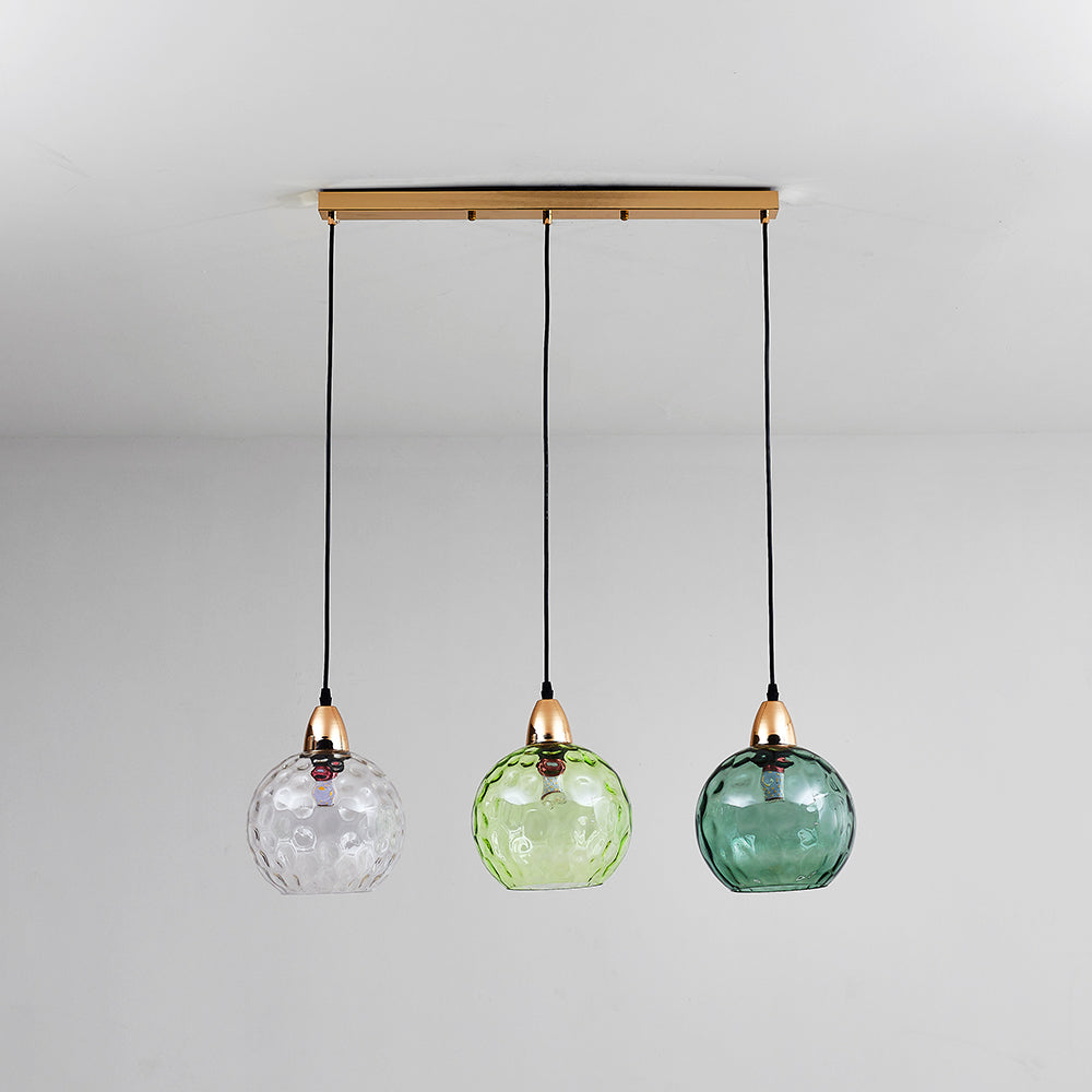 Aria Pendelleuchte Buntem Glas Kugel Schlafzimmer /Wohnzimmer 3 flamming
