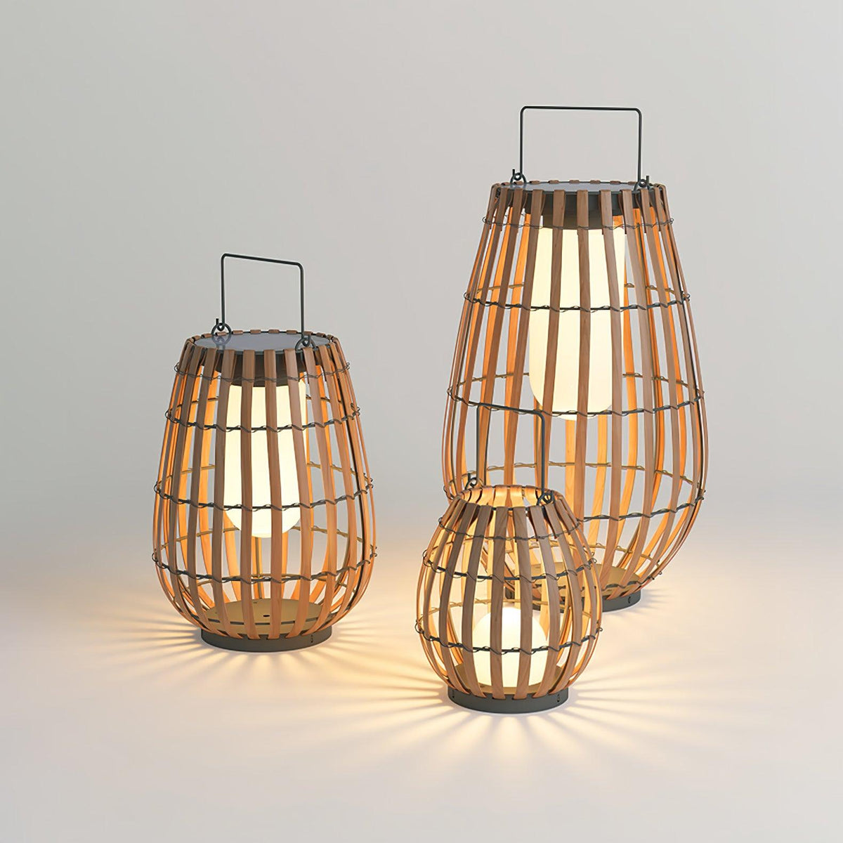 Veshael Tropische Geflochtene Laterne Außenlampe