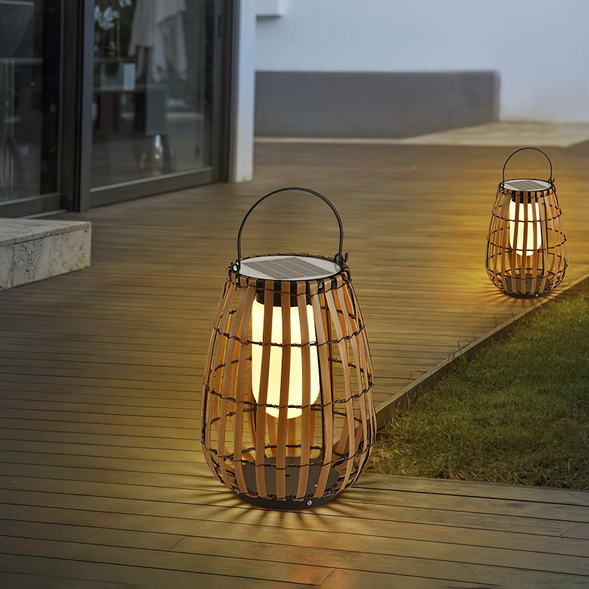 Veshael Tropische Geflochtene Laterne Außenlampe