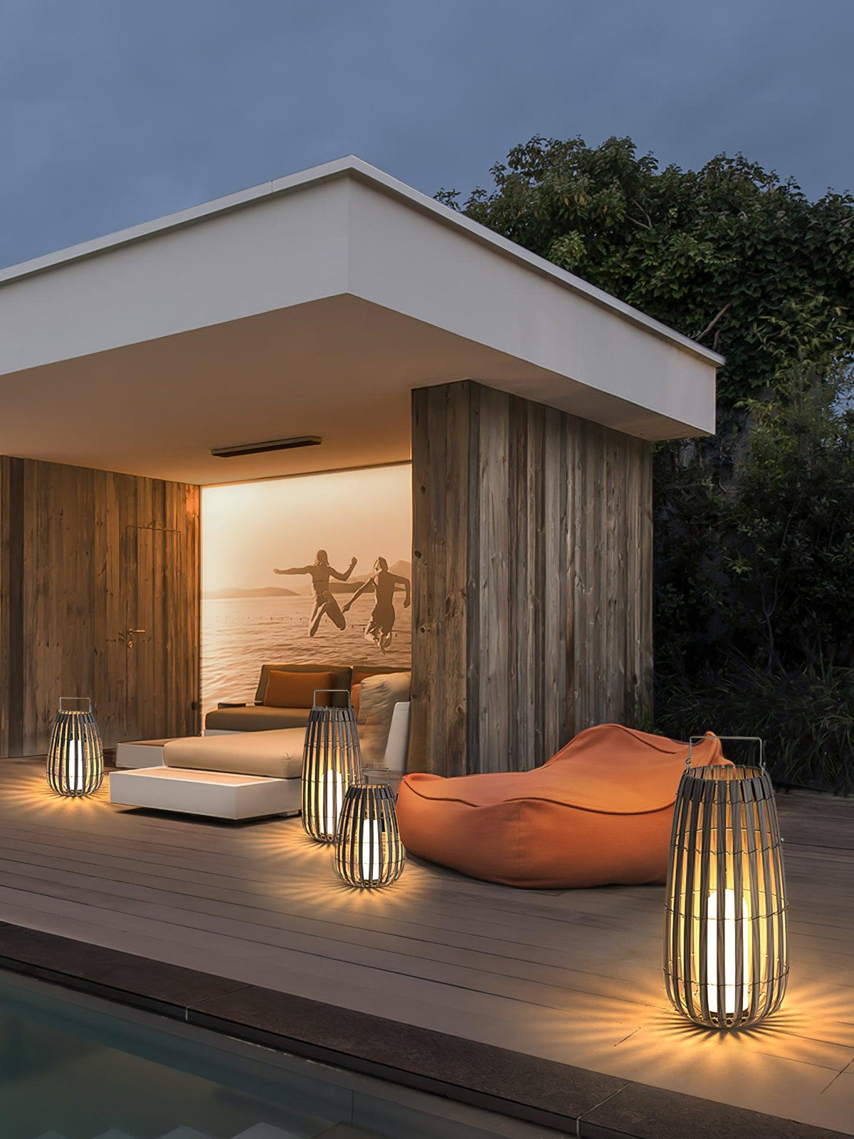 Veshael Tropische Geflochtene Laterne Außenlampe