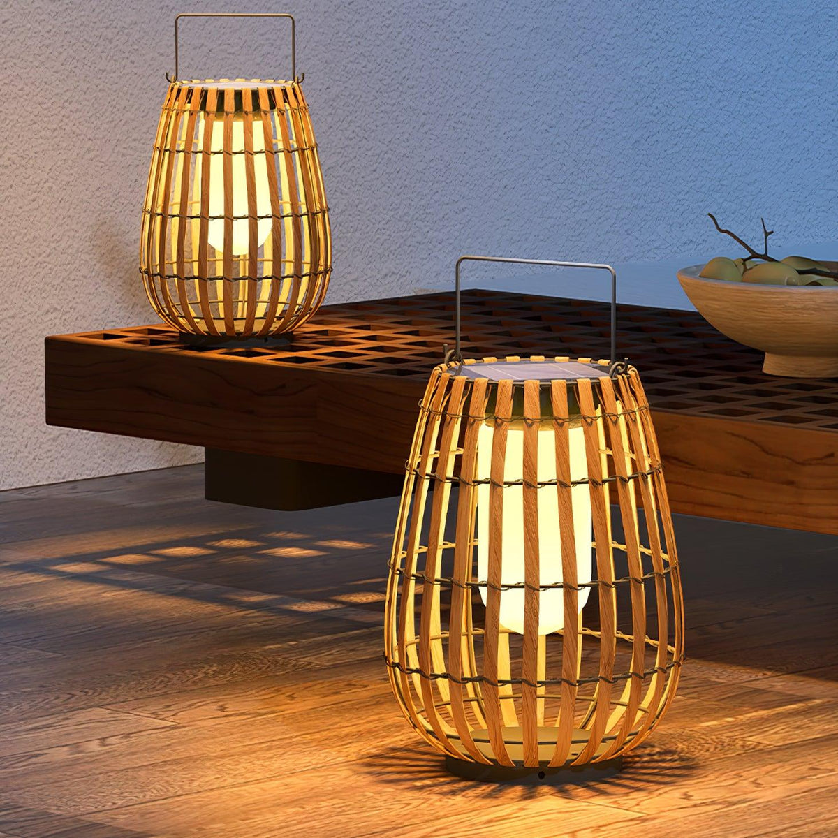 Veshael Tropische Geflochtene Laterne Außenlampe