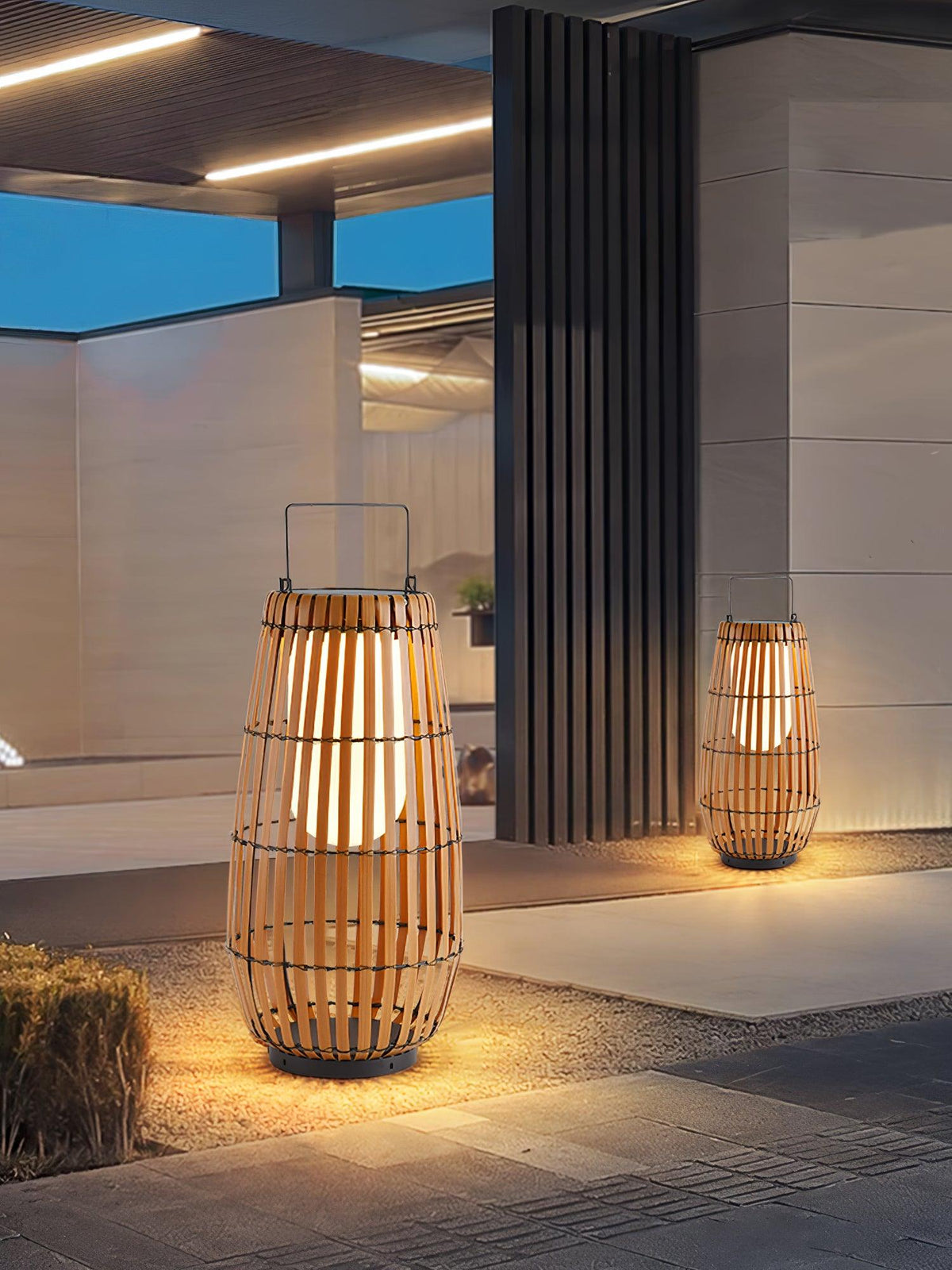 Veshael Tropische Geflochtene Laterne Außenlampe