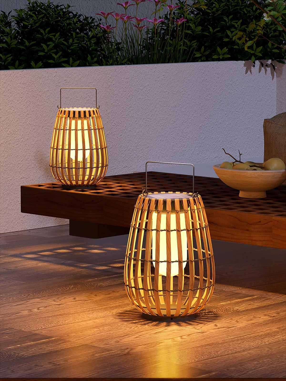 Veshael Tropische Geflochtene Laterne Außenlampe