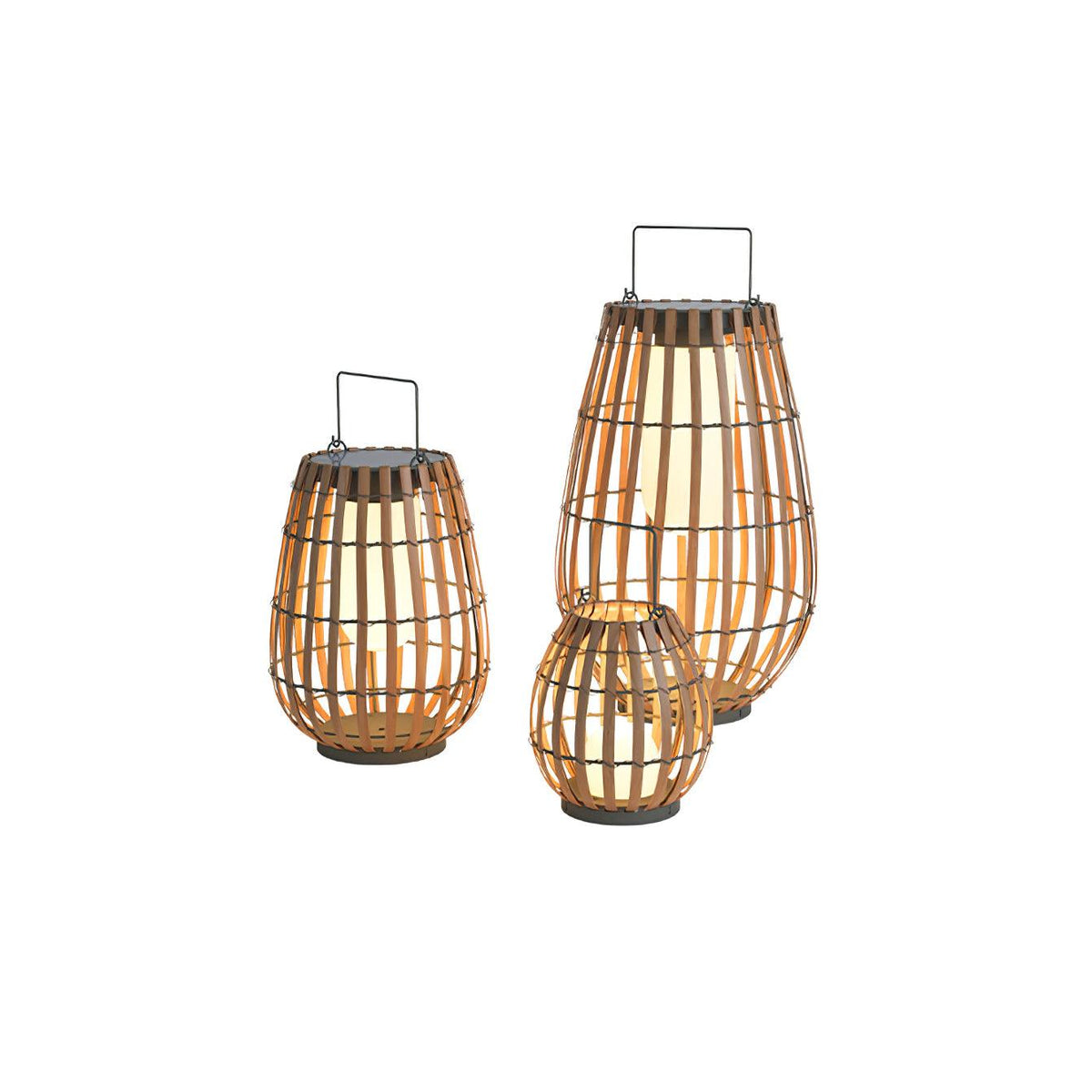 Veshael Tropische Geflochtene Laterne Außenlampe