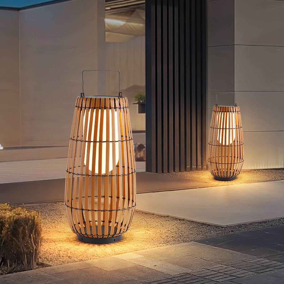 Veshael Tropische Geflochtene Laterne Außenlampe