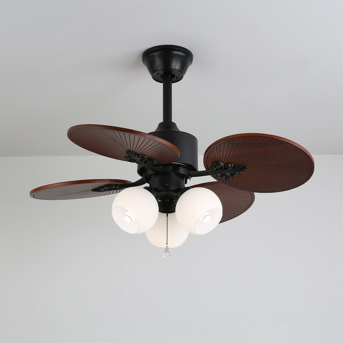 Celiira Tropical Glas Deckenventilator mit Beleuchtung