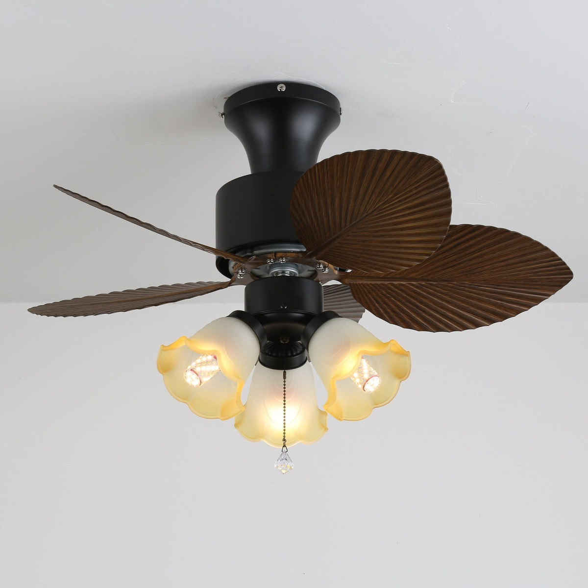 Marvella Vintage Deckenventilator mit Beleuchtung aus Holz