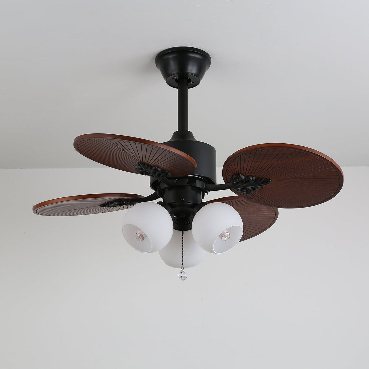 Celiira Tropical Glas Deckenventilator mit Beleuchtung