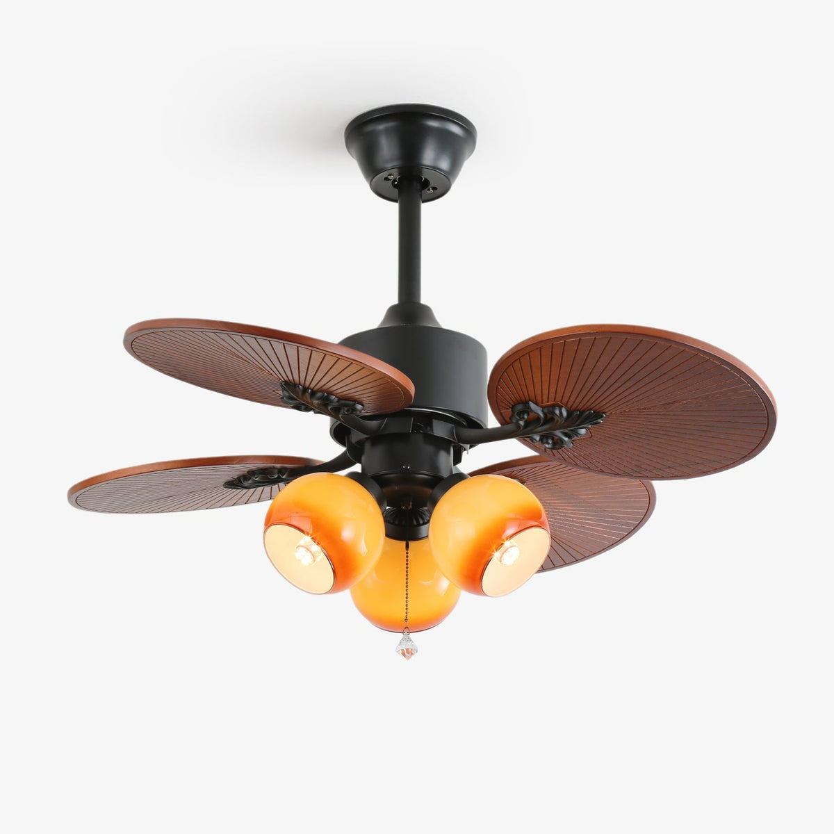 Celiira Tropical Glas Deckenventilator mit Beleuchtung