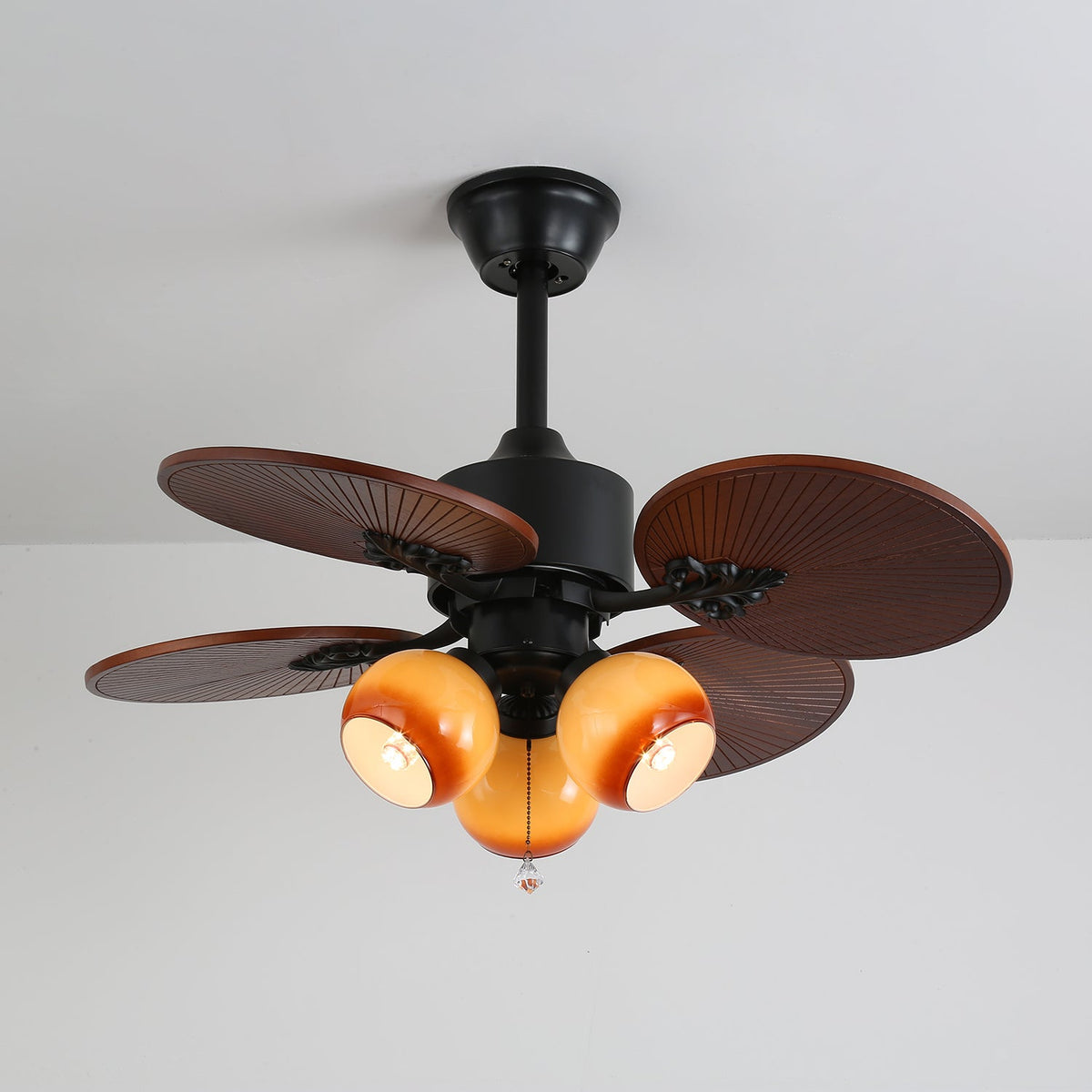 Celiira Tropical Glas Deckenventilator mit Beleuchtung