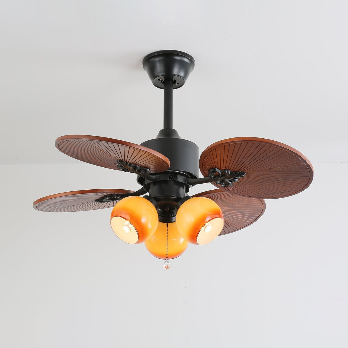 Celiira Tropical Glas Deckenventilator mit Beleuchtung