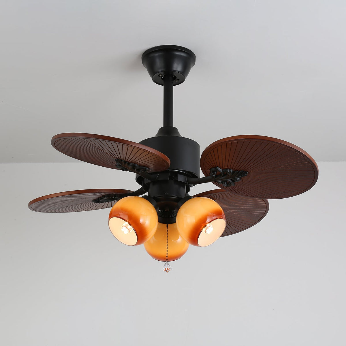 Celiira Tropical Glas Deckenventilator mit Beleuchtung