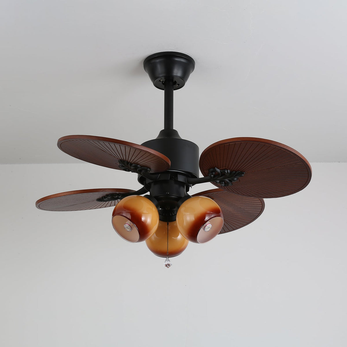 Celiira Tropical Glas Deckenventilator mit Beleuchtung