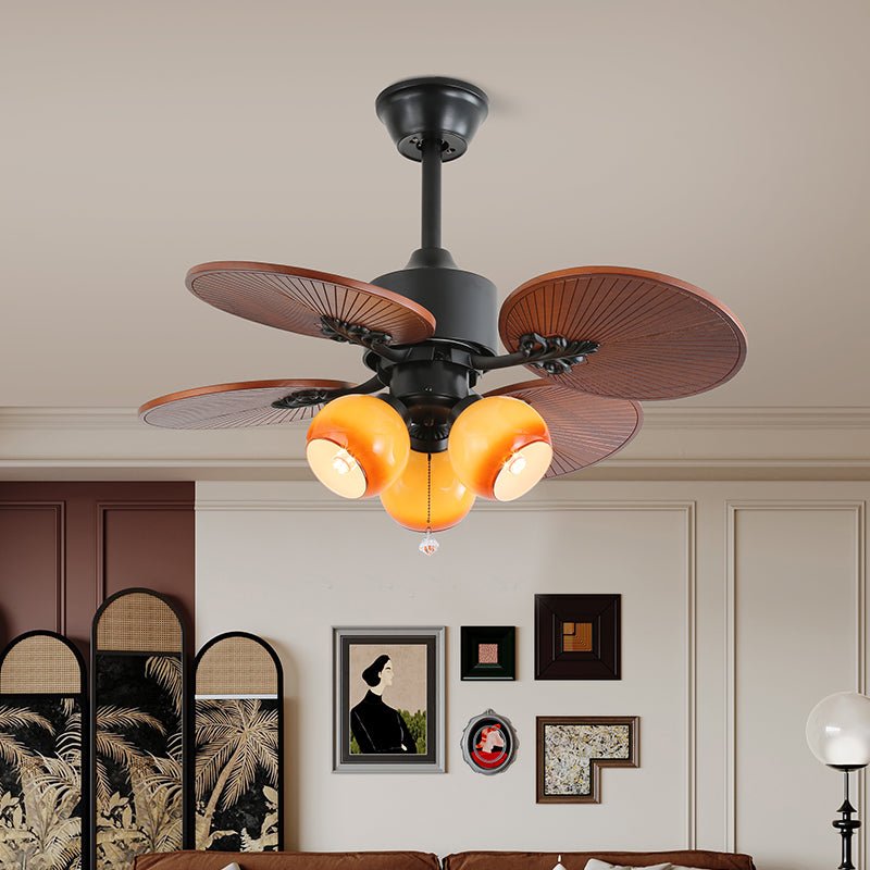 Celiira Tropical Glas Deckenventilator mit Beleuchtung