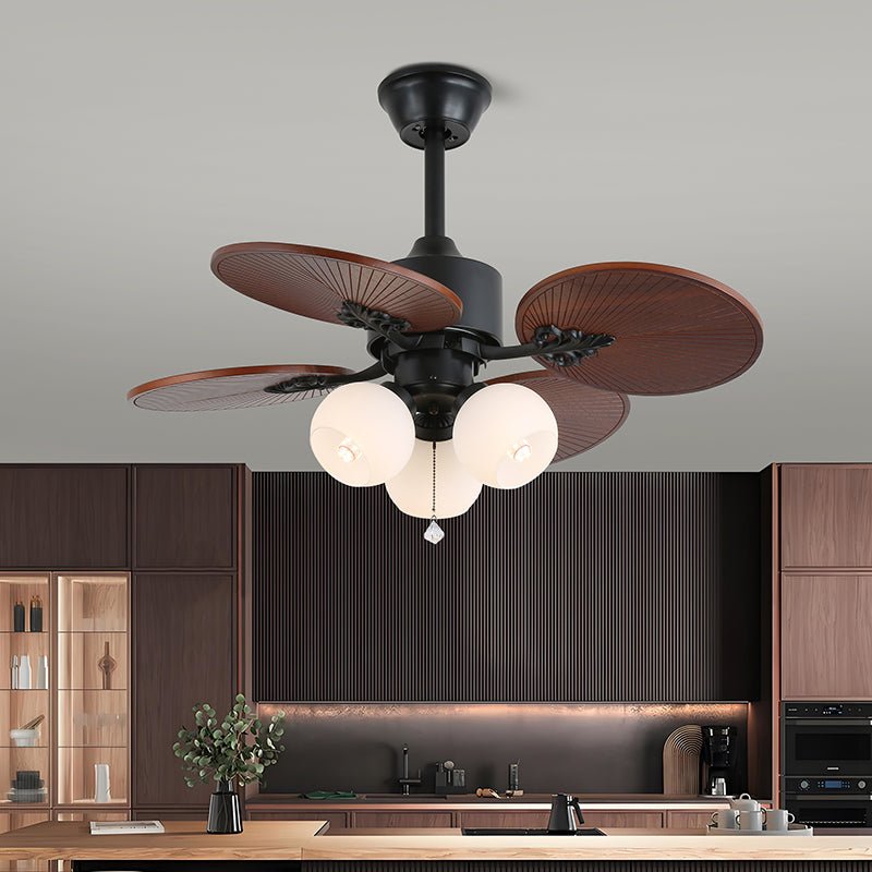 Celiira Tropical Glas Deckenventilator mit Beleuchtung