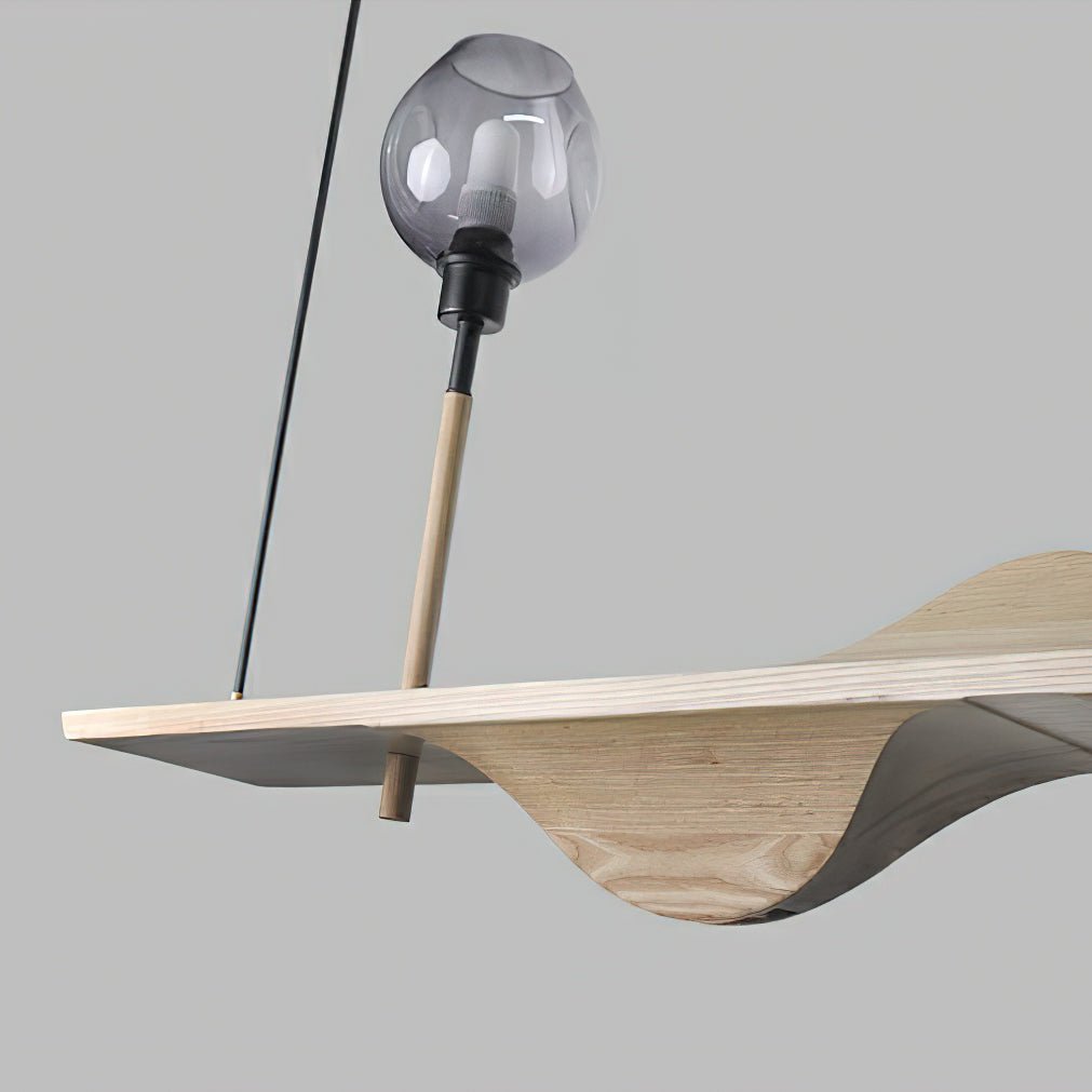 Cushais Wellen-Holz-Pendelleuchte