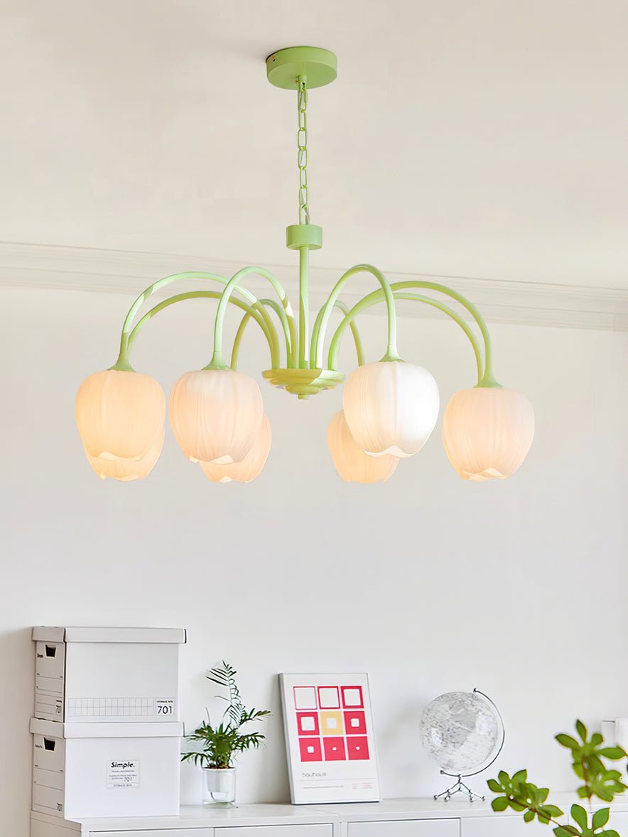 Eiraine Kronleuchter Tulip Matcha Glas