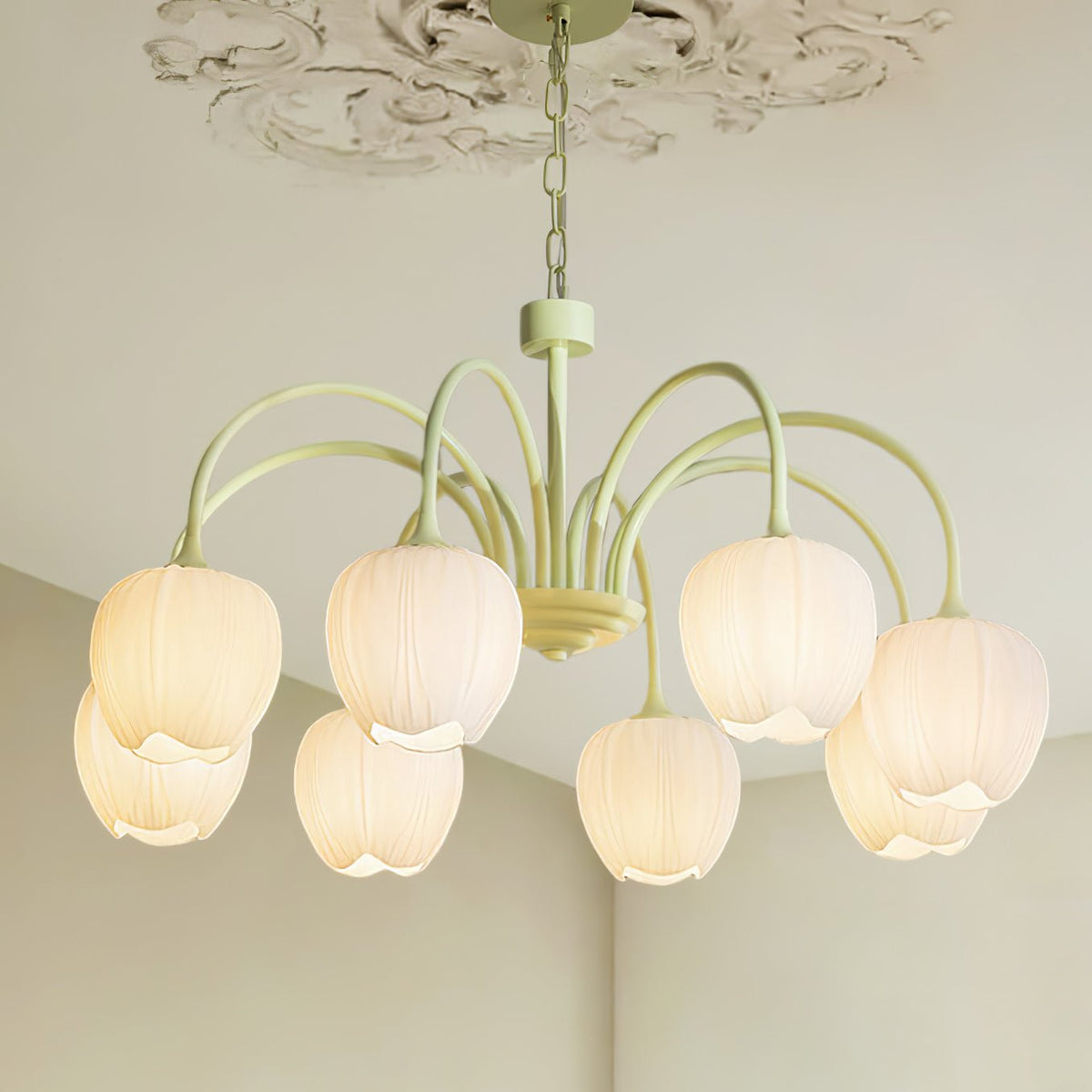 Eiraine Kronleuchter Tulip Matcha Glas