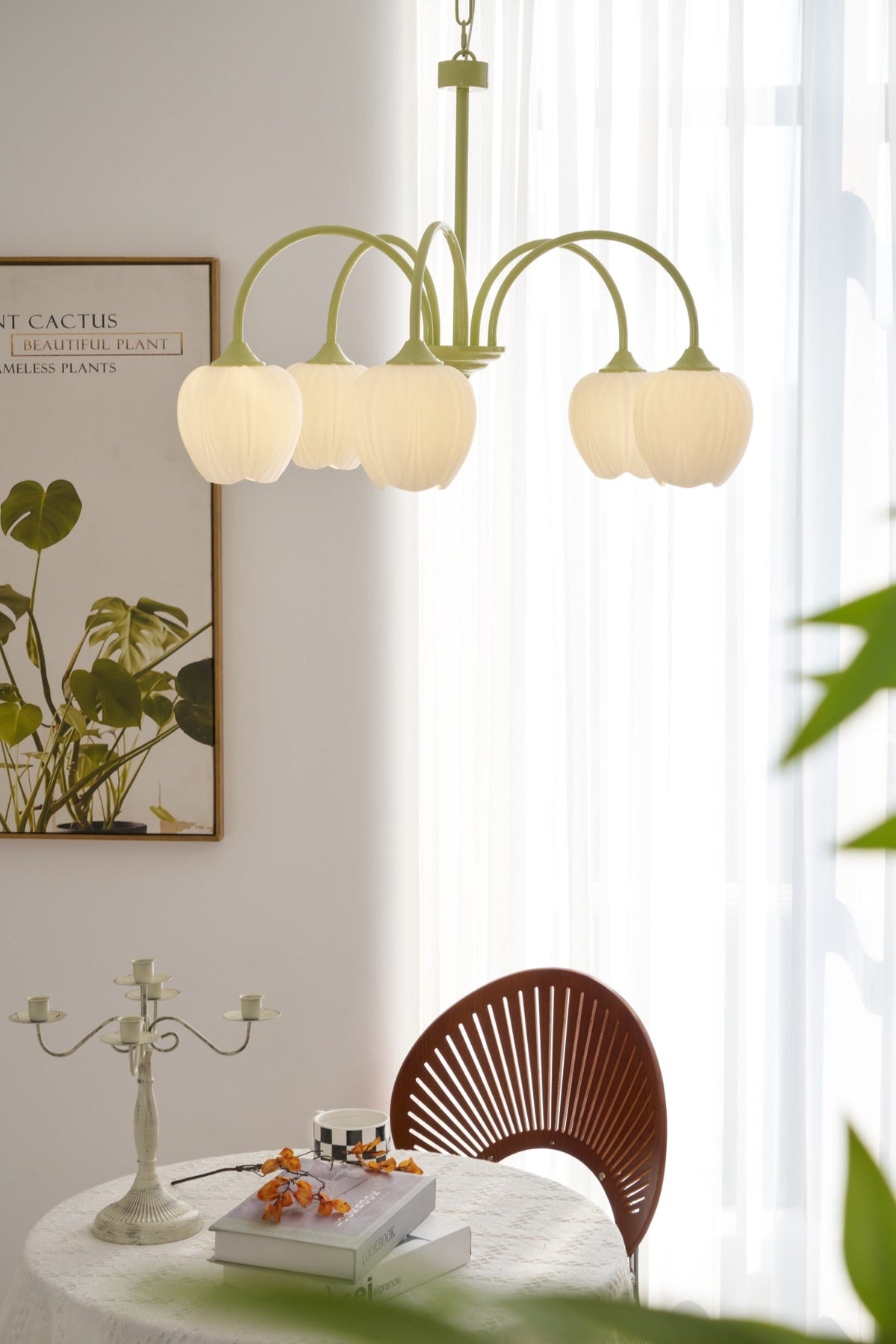 Eiraine Kronleuchter Tulip Matcha Glas