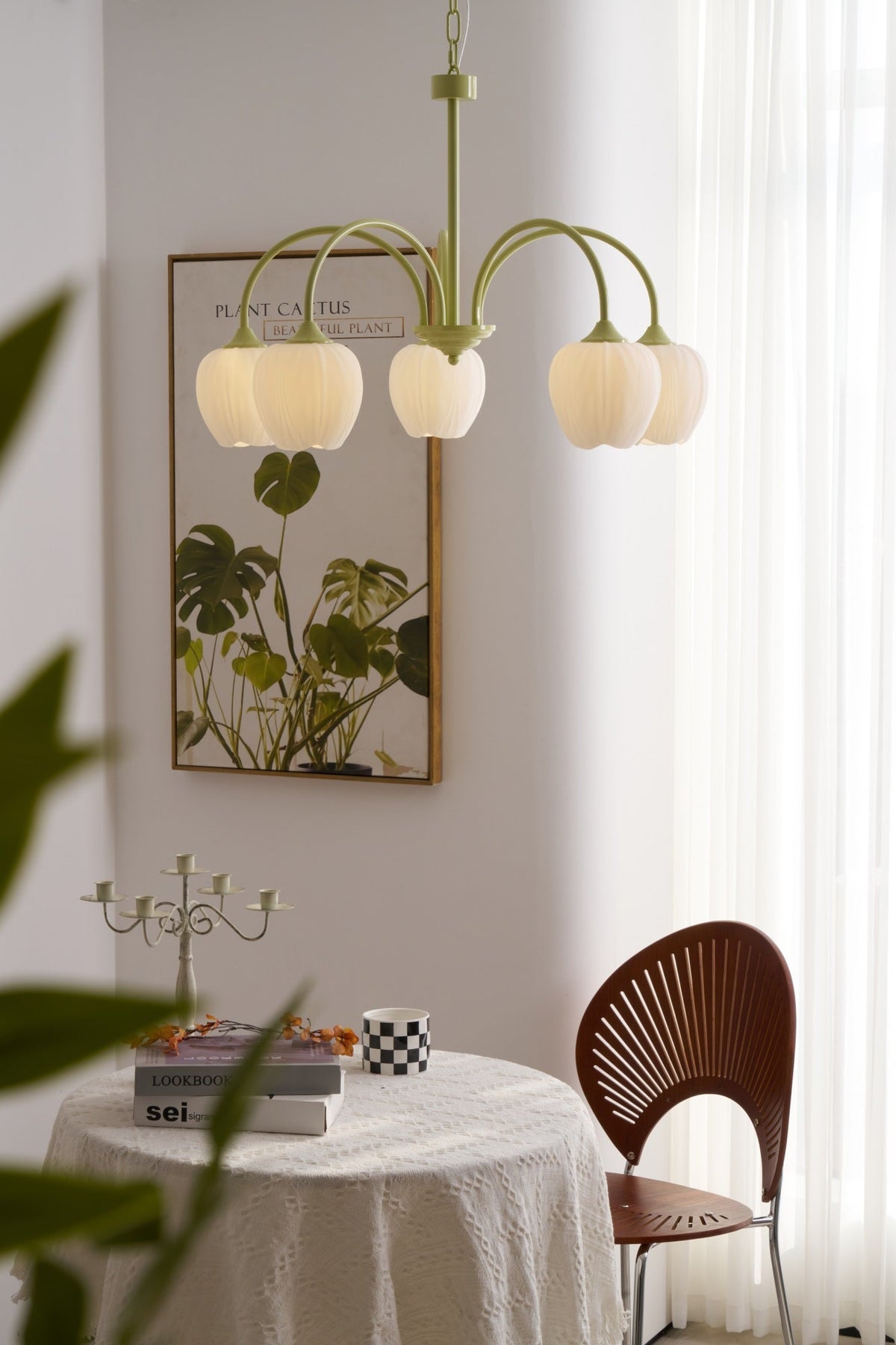 Eiraine Kronleuchter Tulip Matcha Glas