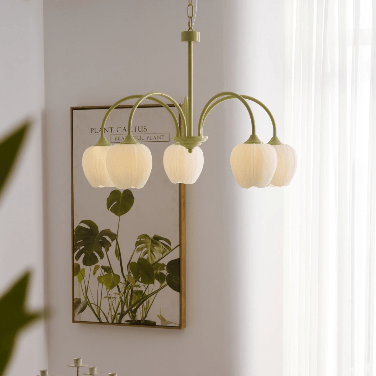 Eiraine Kronleuchter Tulip Matcha Glas