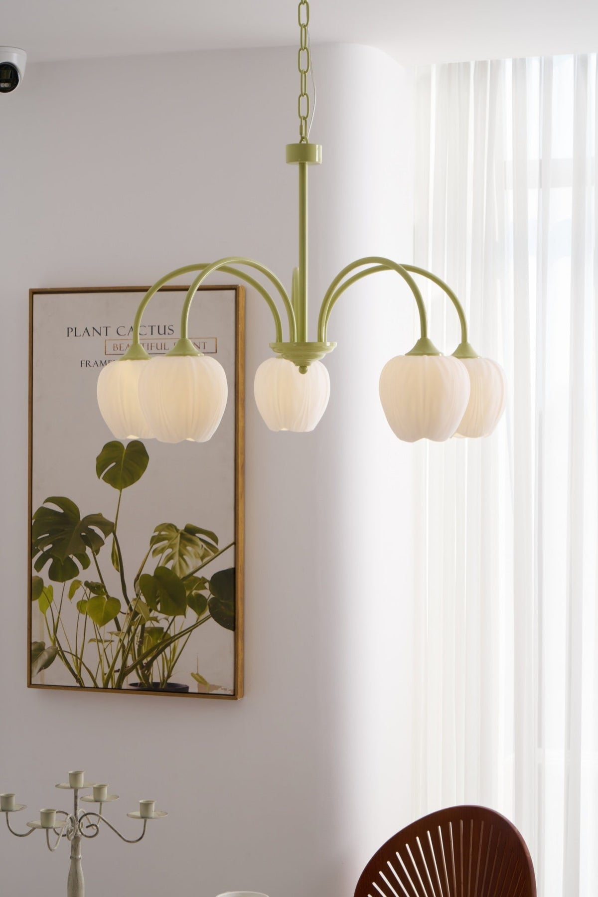 Eiraine Kronleuchter Tulip Matcha Glas