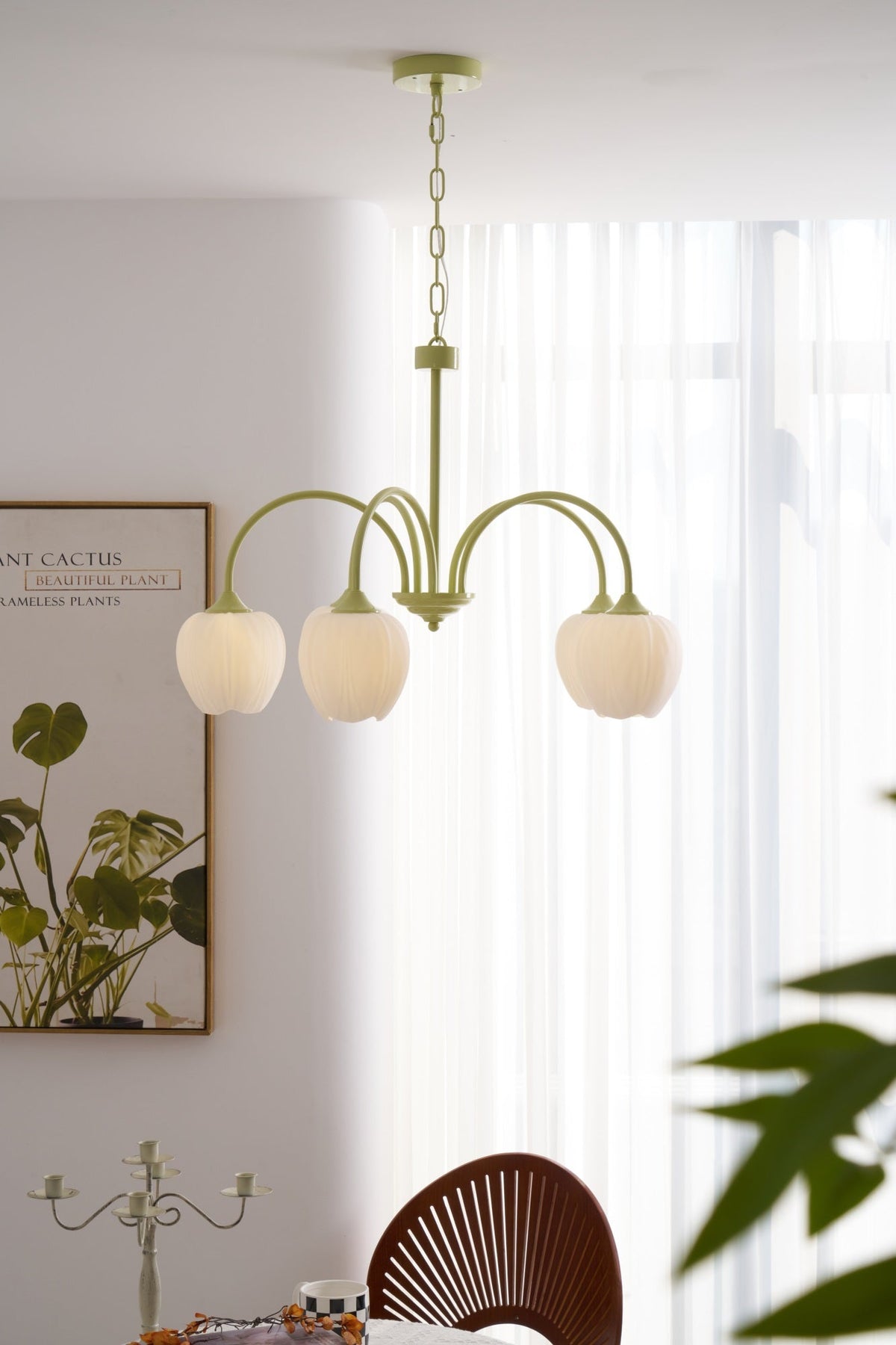 Eiraine Kronleuchter Tulip Matcha Glas